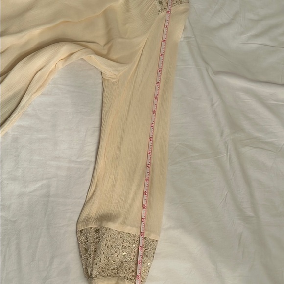 Massimo Cream Tie Front Lace Blouse - Picture 7 of 12